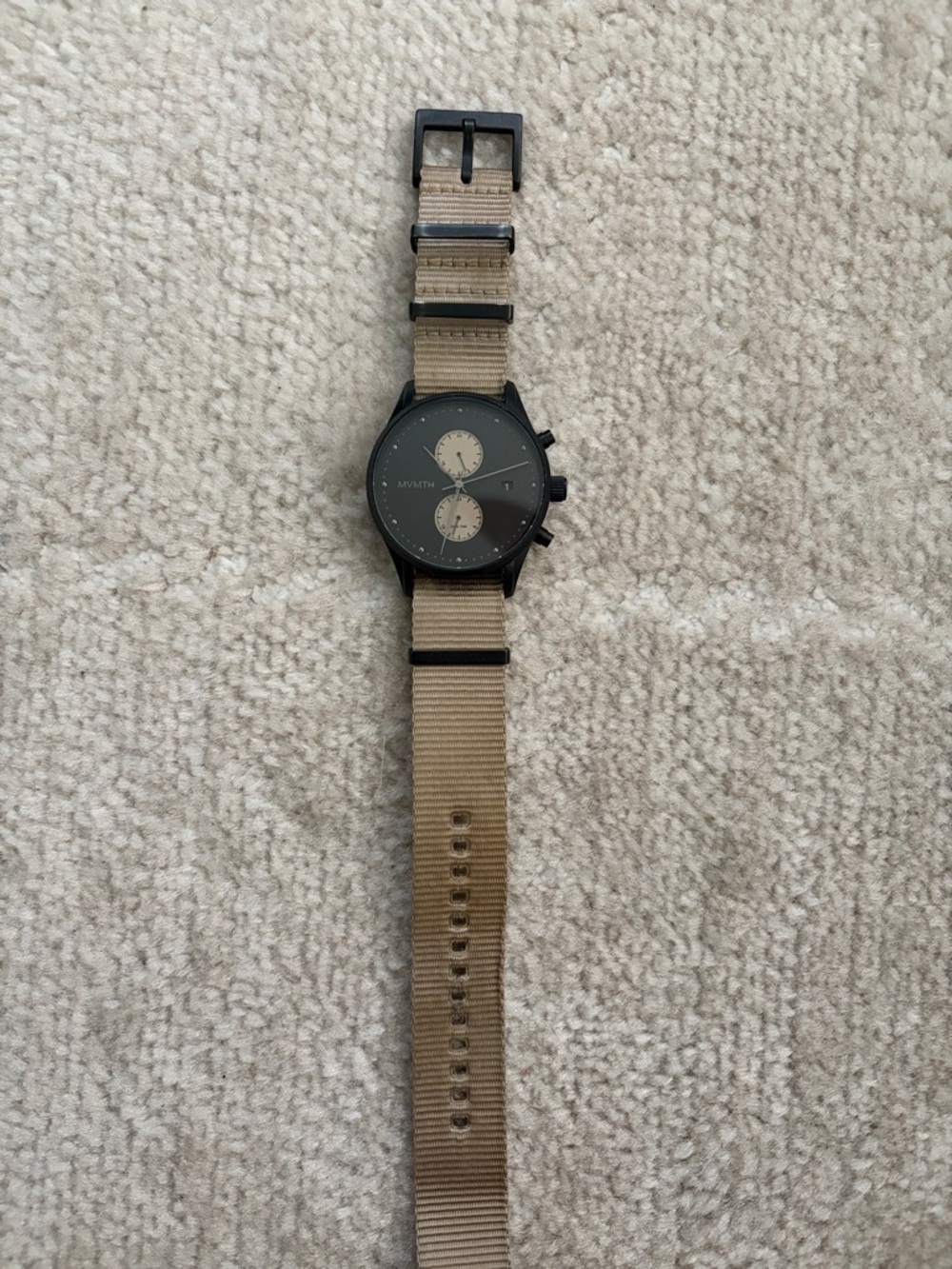 MVMT Black Watch with Tan Strap